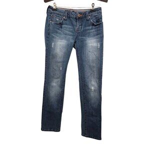 Angel Premium Womens Medium Wash Straight-Leg Denim Jeans Size 7